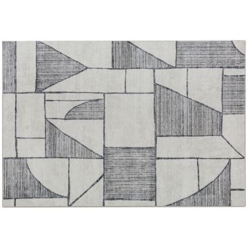 HOMCOM Covor Modern Antiderapant cu Linii Geometrice din Poliester, Multicolor | Aosom Romania