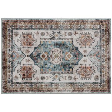 HOMCOM Covor Vintage Antiderapant și Lavabil cu Fir Scurt 230x160cm Multicolor | Aosom Romania