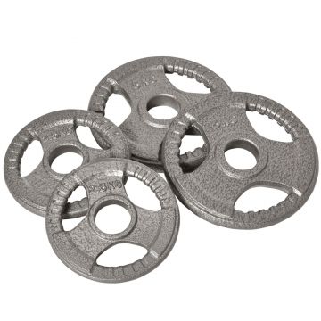 HOMCOM Discuri de greutate 2,5/2,5/5/5 kg, greutăți de antrenament pentru bare olimpice de 5 cm, discuri de haltere din oțel | Aosom Romania