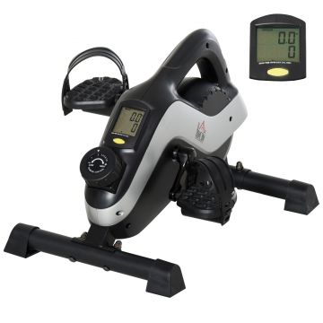HOMCOM Mini bicicletă de apartament, bicicletă de exerciții compactă cu 8 nivele de rezistență magnetică și ecran LCD 53 x 44 x 34 cm negru | Aosom Romania