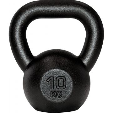 Kettlebell, 10 kg, fonta, maner ergonomic, inaltime 23 cm, negru ScSports