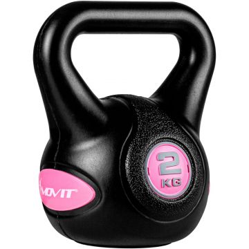 Kettlebell, de 2 kg, negru/roz MOVIT