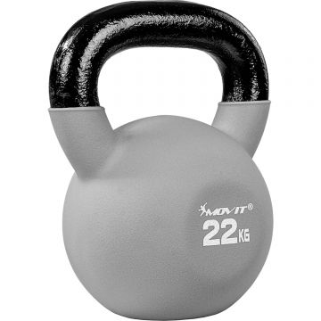 Kettlebell profesional, 22 kg, fonta, gri MOVIT