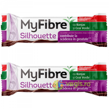 Pachet Baton Silhouette cu Konjac si Ceai Verde MyFibre 40g + 40g