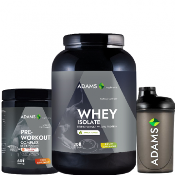 Pachet Izolat proteic din zer, vanilie, 908g & PreWorkout Complex