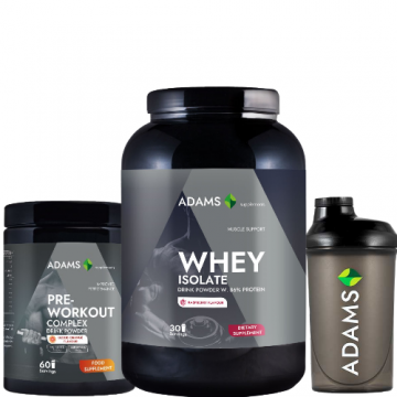 Pachet Whey Isolate Protein (zmeura) 908gr & PreWorkout Complex
