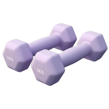 Set de gantere din neopren, 2 x 1 Kg, violet, Gorilla Sports