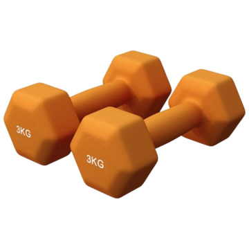 Set de gantere din neopren, 2 x 3 Kg, portocaliu, Gorilla Sports