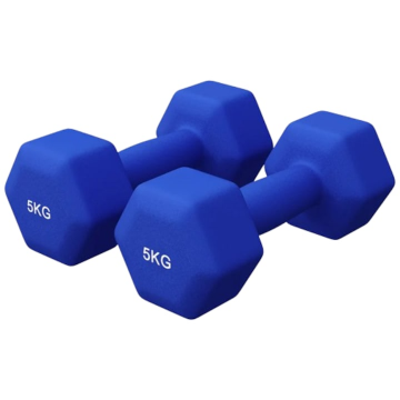 Set de gantere din neopren, 2 x 5 Kg, albastru, Gorilla Sports