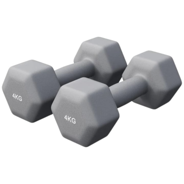 Set de gantere din neopren, 2x 4 Kg, gri, Gorilla Sports