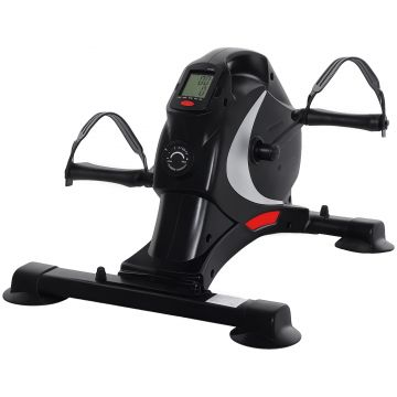 SPORTNOW Mini bicicleta de antrenament, antrenor de pedale, aparat de antrenament cu 8 nivele de rezistenta, Display LCD, Metal, Plastic, Negru | Aosom Romania