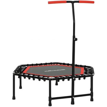 SPORTNOW Trambulin de fitness 114 cm, sfoară elastică, manetă reglabilă pe 3 poziții, trambulin de exerciții silențios, roșu | Aosom Romania
