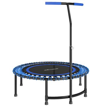 SPORTNOW Trambulină Fitness Ø114cm cu Mâner Reglabil 5 Poziții Capacitate 150kg Albastru | Aosom Romania