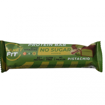 Baton de proteine cu vitamine, Pistachio 40g Brain Foods Baton de proteine cu vitamine, Pistachio 40g Brain Foods