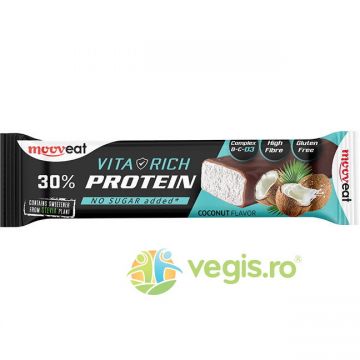 Baton Proteic 30% cu Fulgi de Cocos fara Gluten si Zahar Adaugat - Vita Rich 60g