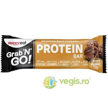 Baton Proteic Crispy Brownie Grab'N'Go fara Gluten si Zahar Adaugat 40g