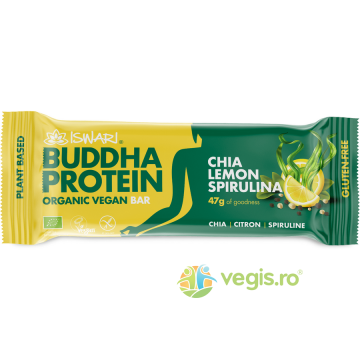 Baton Proteic cu Lamaie, Chia si Spirulina fara Gluten Ecologic/Bio 47g