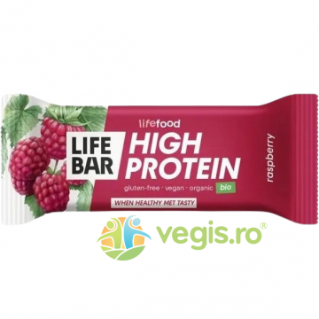 Baton Proteic cu Zmeura fara Gluten Ecologic/Bio 40g