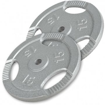 Disc din fontă , Argintiu/Negru, 1,25-20 Kg Gorilla Sports