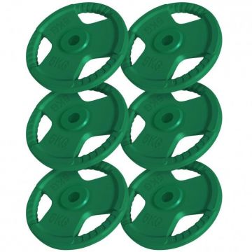 Discuri din fontă cauciucat cu grip 1,25-25Kg, 31mm Gorilla Sports