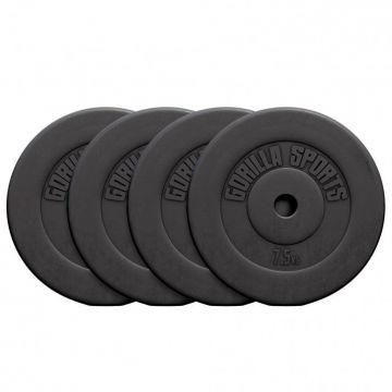 Discuri din plastic umplute cu ciment, 1.25 - 15kg, 30/31mm Gorilla Sports