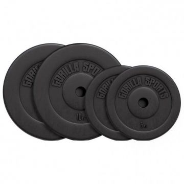 Discuri din plastic umplute cu ciment, 1.25 - 15kg, 30/31mm Gorilla Sports