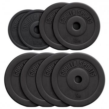 Discuri din plastic umplute cu ciment, 1.25 - 15kg, 30/31mm Gorilla Sports