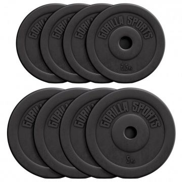 Discuri din plastic umplute cu ciment, 1.25 - 15kg, 30/31mm Gorilla Sports
