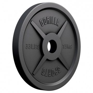 Discuri Olimpice din fontă 50/51 mm Negre 1,25-25 KG Gorilla Sports