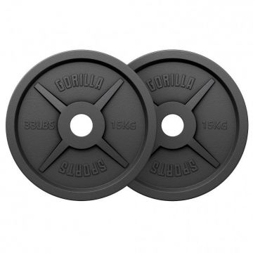 Discuri Olimpice din fontă 50/51 mm Negre 1,25-25 KG Gorilla Sports