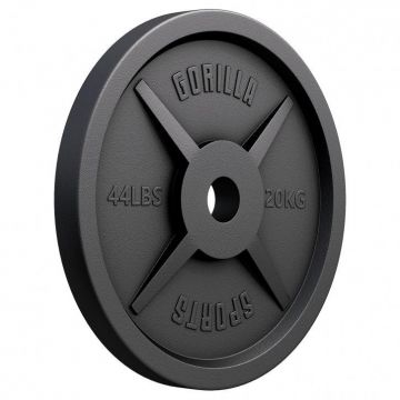 Discuri Olimpice din fontă 50/51 mm Negre 1,25-25 KG Gorilla Sports