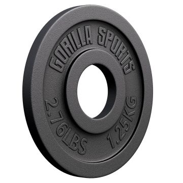 Discuri Olimpice din fontă 50/51 mm Negre 1,25-25 KG Gorilla Sports