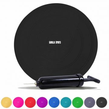 Pernă cu aer pentru fitness în diferite culori, inclusiv pompă de aer Gorilla Sports