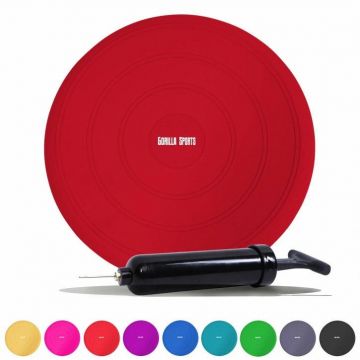 Pernă cu aer pentru fitness în diferite culori, inclusiv pompă de aer Gorilla Sports
