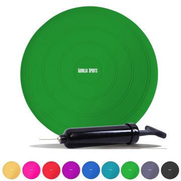 Pernă cu aer pentru fitness în diferite culori, inclusiv pompă de aer Gorilla Sports