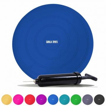 Pernă cu aer pentru fitness în diferite culori, inclusiv pompă de aer Gorilla Sports