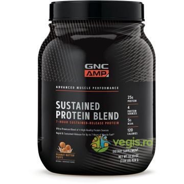 Amestec Proteic cu Aroma de Pufuleti cu Unt de Arahide Amp Sustained 924g