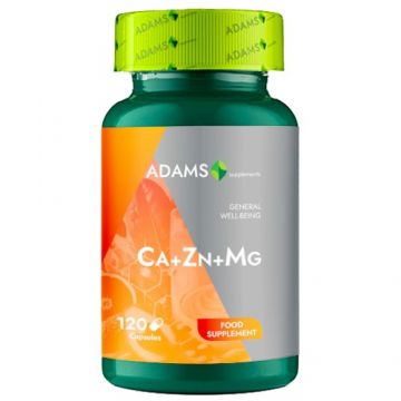 Ca + Zn + Mg, 120cps, Adams Supplements Ca + Zn + Mg, 120cps, Adams Supplements