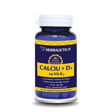 Calciu+d3 Cu Vit K2  30cps  Herbagetica