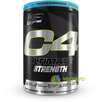 Cellucor C4 Ultimate Strenght Pre-Workout - Formula Avansata pentru Forta cu Aroma de Frozen Bombsicle 550g