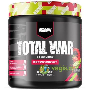 Energizant Pre-Workout cu Aroma de Capsuni si Kiwi Total-War  441g