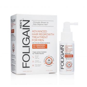 FOLIGAIN Regenerare par barbati 5% Minoxidil & 5% Trioxidil® (2oz) 59ml