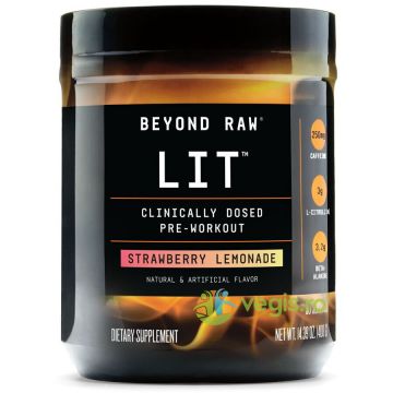 Formula Pre-Workout cu Aroma de Limonada de Capsuni Beyond Raw Lit 412.5g