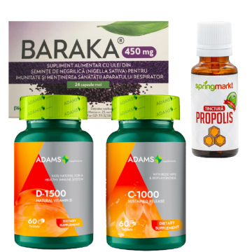 Pachet Baraka, Tinctura propolis, Vit C,Vit D Pachet Baraka, Tinctura propolis, Vit C,Vit D