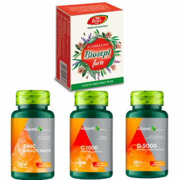 Pachet  Biosept Forte, Zinc, Vitamina C si D Pachet  Biosept Forte, Zinc, Vitamina C si D