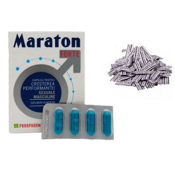 Pachet Maraton Forte, 4 capsule pentru potenta + 5 Prezervative London Gratis