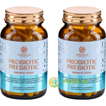 Pachet Premium Probiotic - Prebiotic Vegan 60cps+60cps
