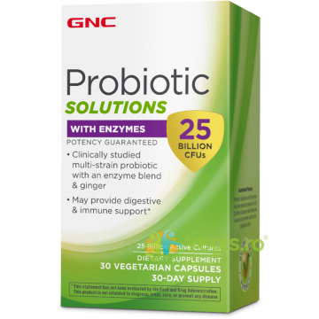 Probiotic Solutions - 25 Miliarde Ufc Culturi Vii cu Enzime Digestive si Ghimbir 30cps
