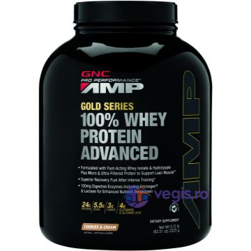 Proteina din Zer cu Aroma de Biscuiti si Frisca Amp Gold Series 2325g