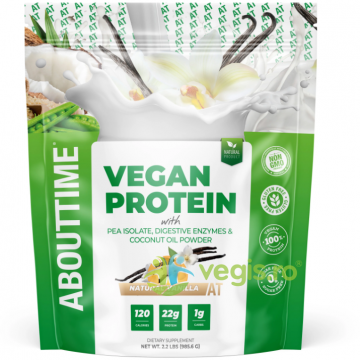 Proteina Vegana cu Aroma Naturala de Vanilie (Abouttime Vegan Protein) 985.6g